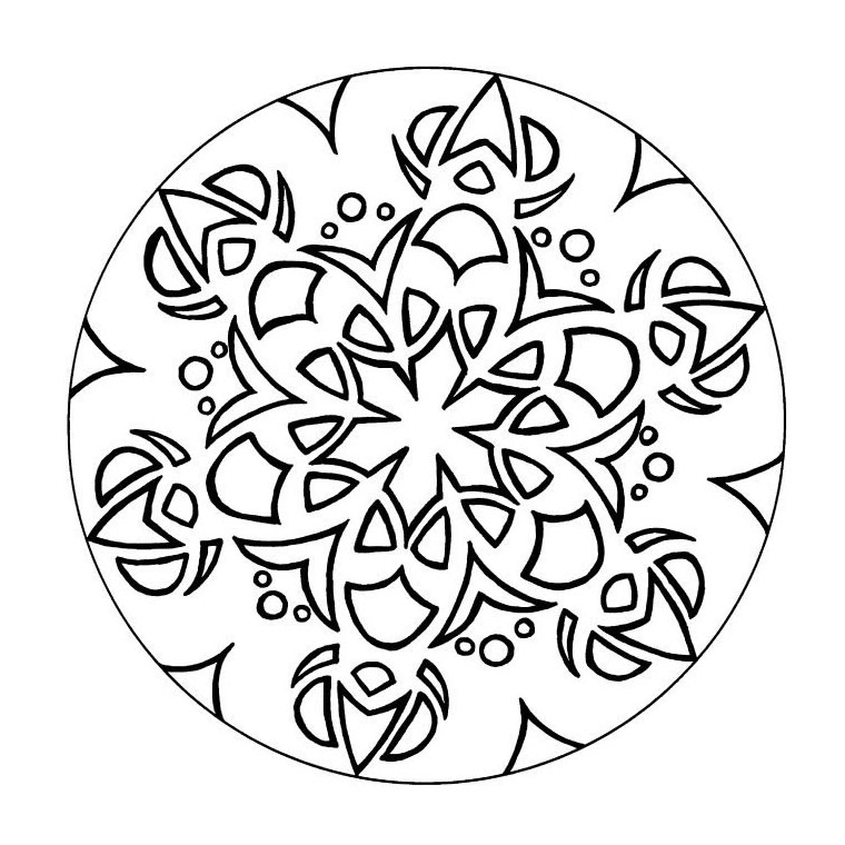 Simple Mandala Template for beginner. Few details in this fairly simple Mandala, which will suit children and adults looking for simplicity. You must clear your mind and allow yourself to forget all your worries and responsibilities.